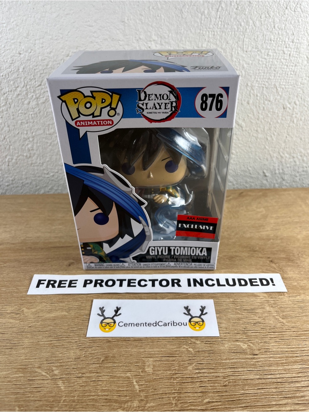 Giyu Tomioka Funko Pop #876 AAA Anime Demon Slayer NEAR MINT